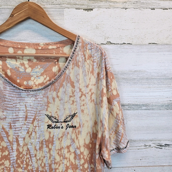 Robin's Jeans Men's Rhinstone Graphic T-Shirt 4XL Distressed Streetwear Urban - Picture 7 of 12